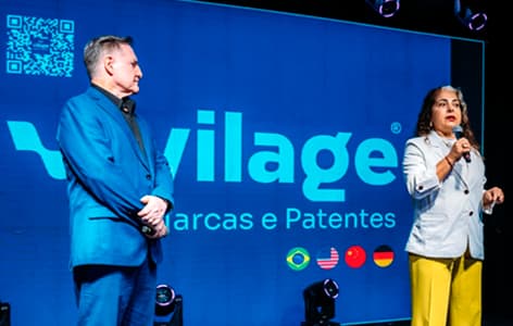 Palestra da VILAGE sobre marcas e patentes em evento empresarial